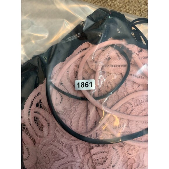 Victoria's Secret PINK Bra Set Womens L Lace Bralette Plunge V-Neck Pullover - Picture 9 of 9